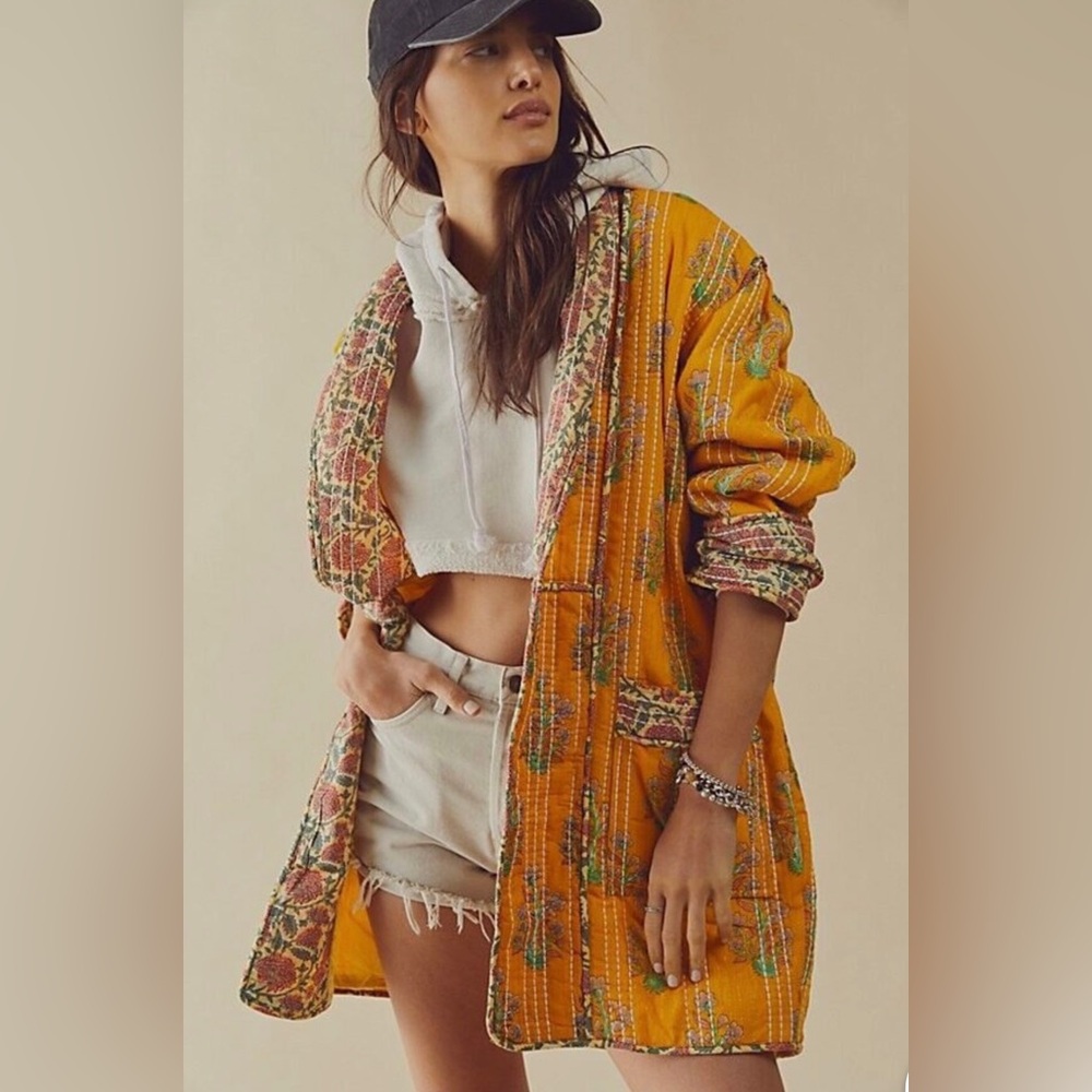 Free People Llani Sunray Duster Jacket in Vintage Floral
